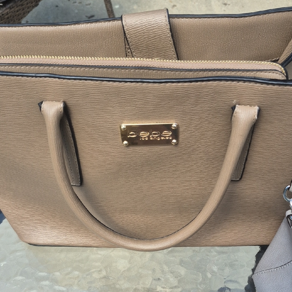 Sophisticated Tan and Gold Tote Bag